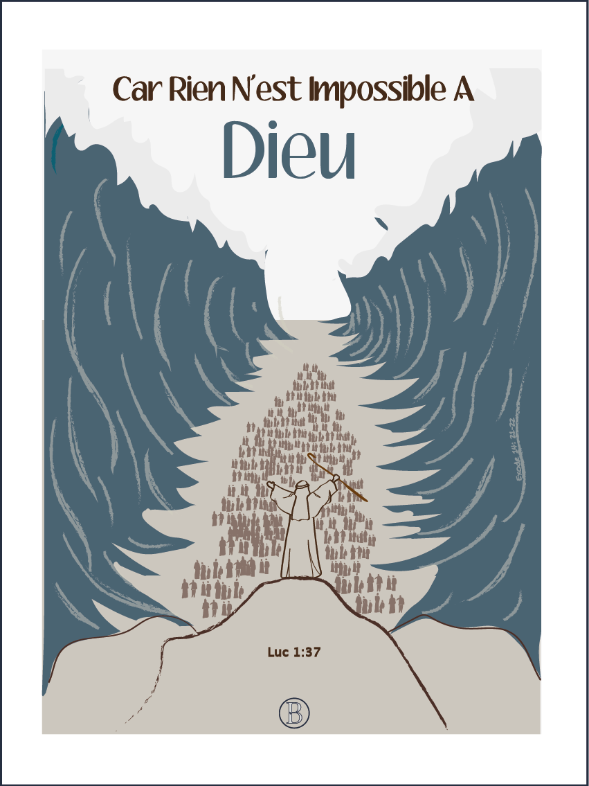 Rien n'est impossible à Dieu - Affiche chrétienne