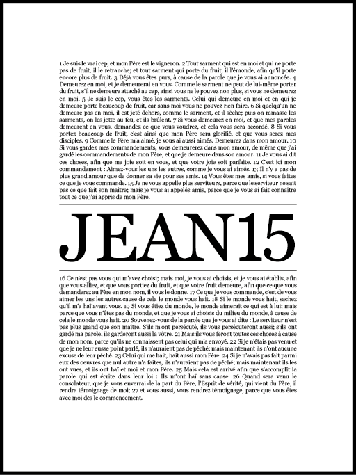 Jean 15 - Affiche verset biblique