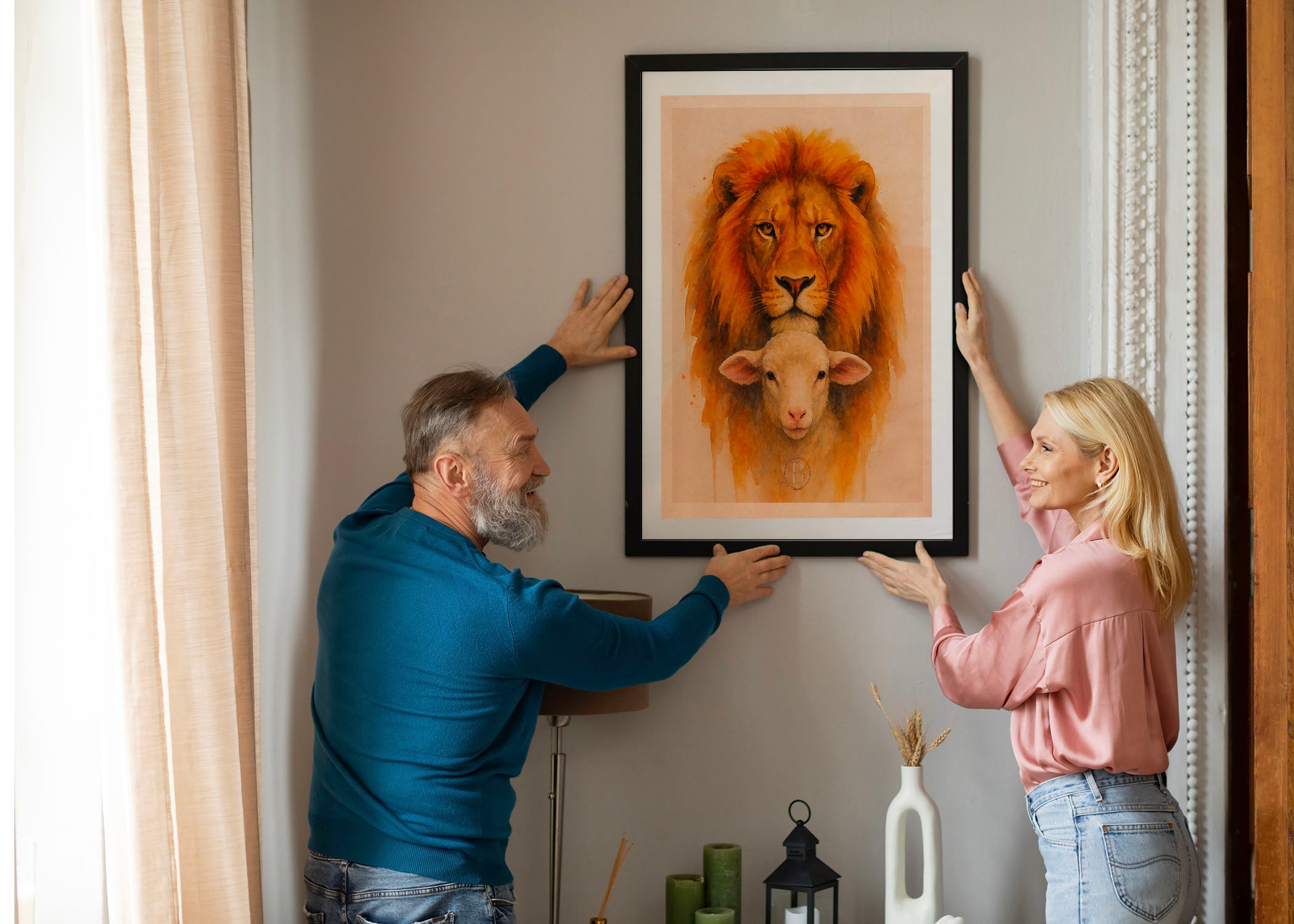 Lion & Agneau - Affiche chrétienne