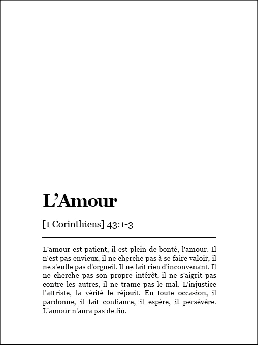 L'amour - Affiche verset biblique