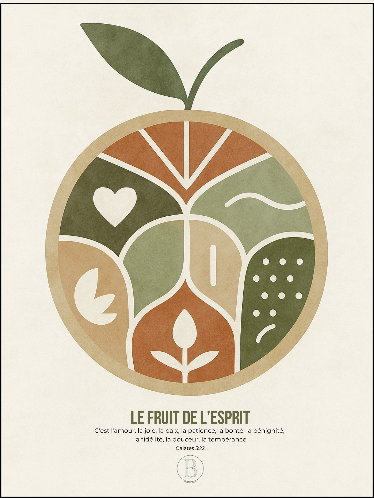 Le fruit de l'Esprit - Affiche chrétienne
