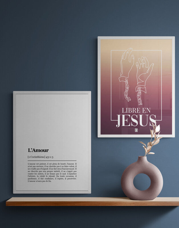 Libre en Jésus - Affiche Chrétienne