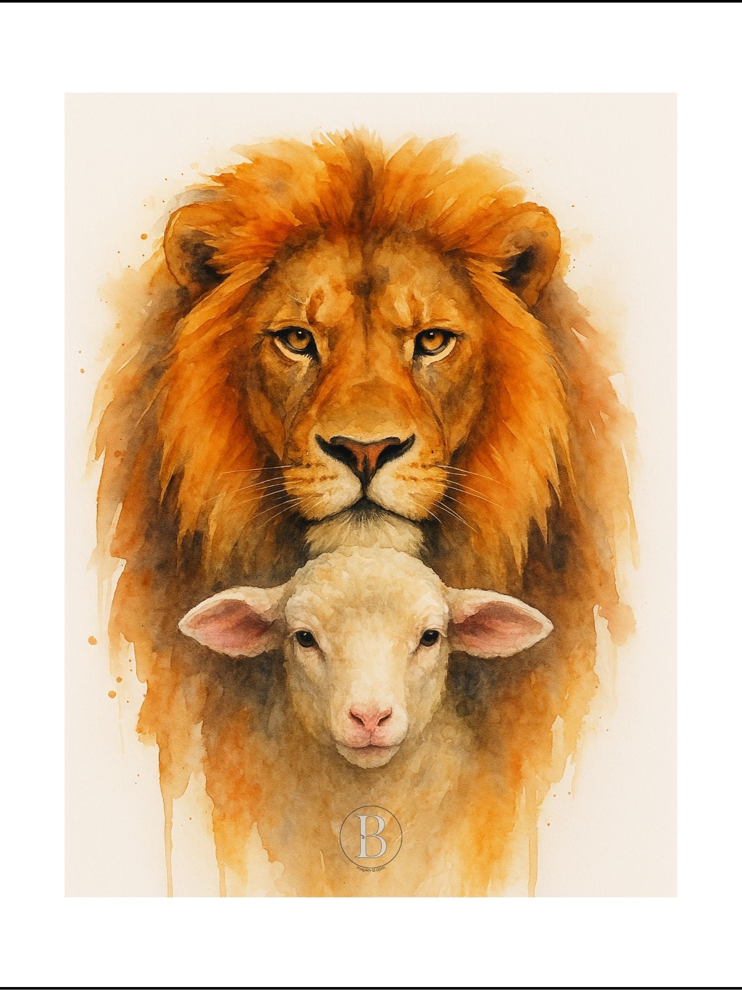 Lion & Agneau - Affiche chrétienne