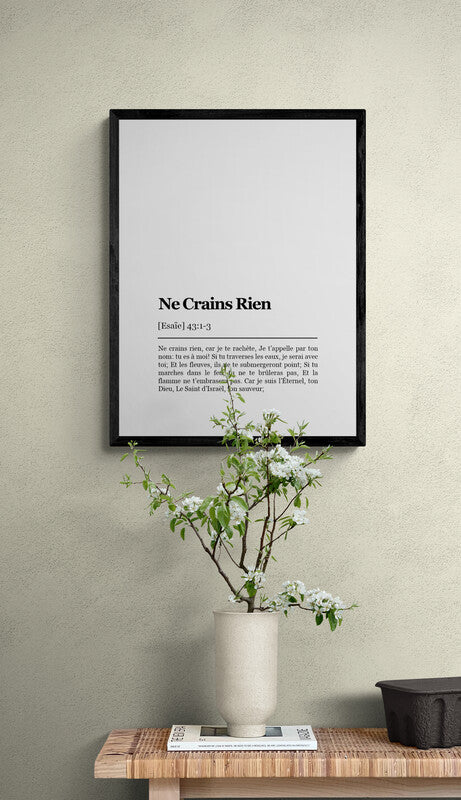 Ne crains rien - Affiche verset biblique
