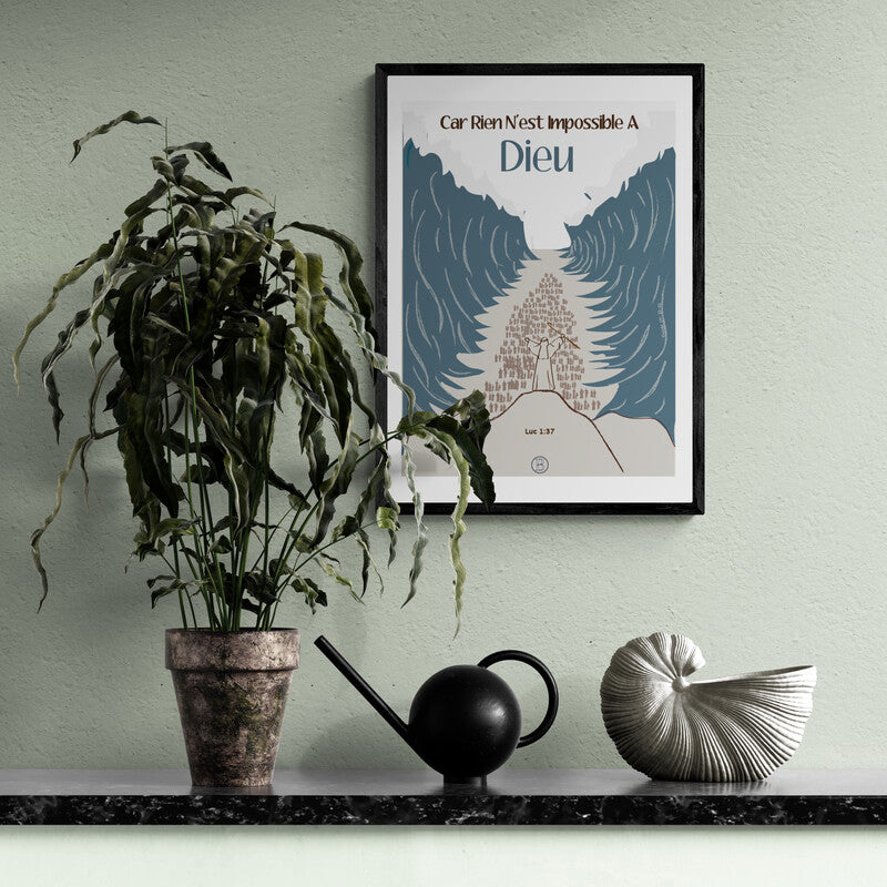 Rien n'est impossible à Dieu - Affiche chrétienne