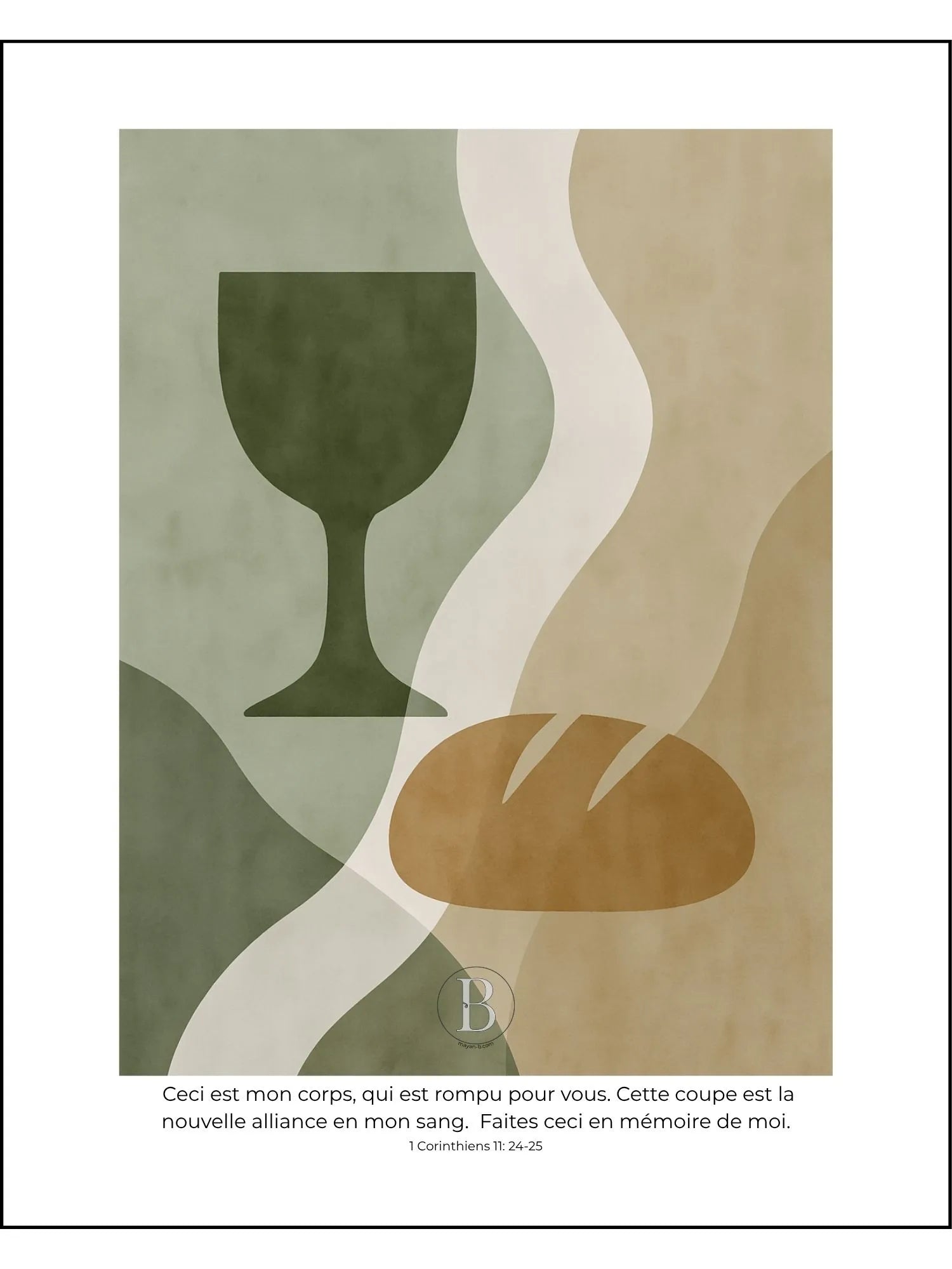 Le pain et le vin  - Affiche chrétienne