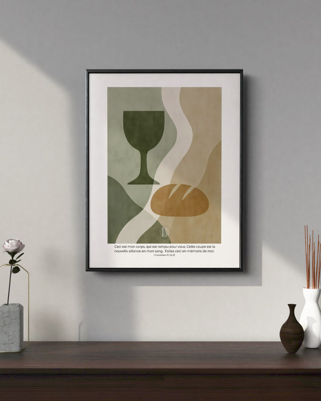 Le pain et le vin  - Affiche chrétienne